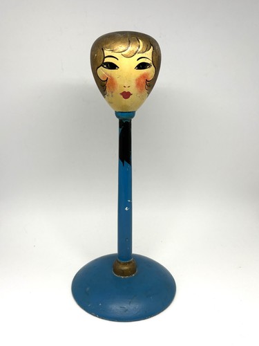 Antique art deco blue wooden - art,