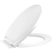 Ram Soft Close Toilet Seat Quick Release White Adjustable Hinges O Shape