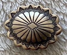 3/4" INCH Sterling Silver Western OVAL CONCHO  Leather Belt, Saddle - Screw Back