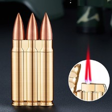 ✅Jet Flame Cigarette Cigar ✅Metal 3 Bullets Lighter  ✅Windproof Gas✅#258