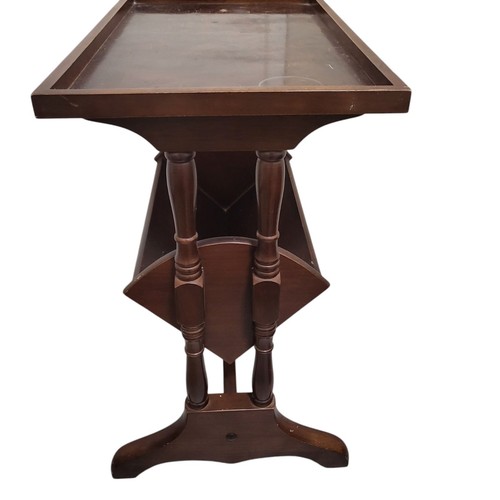 Vintage mahogany magazine rack - magazine,