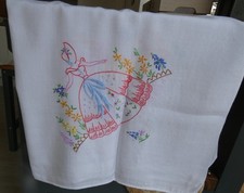 vintage cotton tablecloth hand