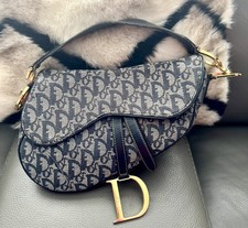 Christian Dior Saddle Bag Navy Jacquard 