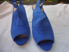 M&S slingback colbot blue footglove peep toe shoes New 3.5/36