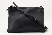 CELINE [Rank Almost A] Trio Large Crossbody Shoulder Bag Purse Leather Pochette