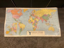 World Map Glossy Colour Finish 48ins x 26ins