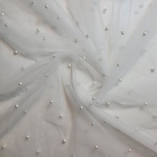 Tulle Beaded Pearl Lace Fabric