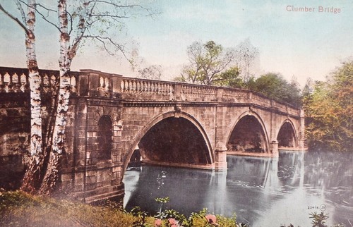 Clumber bridge postcard - postcard,