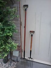 VINTAGE LADIES' STABLE HAY/ BEDDING FORK AND VINTAGE STABLE MUCK FORK