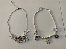 Vintage Silver plated  Necklace with Rhinestones Pilgrim Danish Design Denmark 