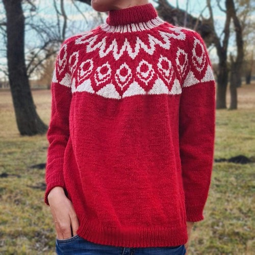 Red icelandic fair isle - fair,