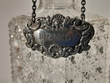 A  Vintage,  Silver Hallmarked Brandy Label / decanter label.