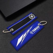 yamaha keyring key motorbike motorcycle leather fabric chain fob ring bike handm
