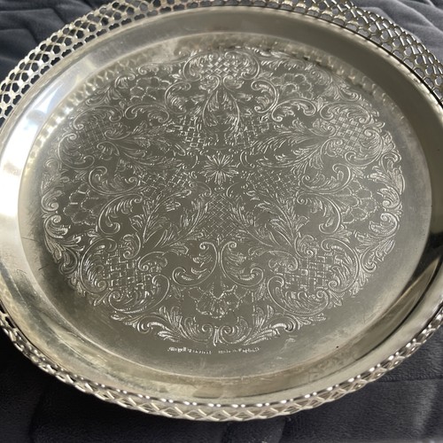 Vintage silver plated salver - plated,