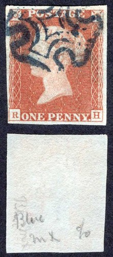 1841 penny red fine four - 1841, (rh)