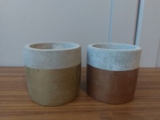 Concrete Plant Pots For Small Plants/ Succulents. Never Used. Sold As A Pair