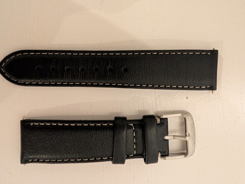 Hanhart black calfskin leather - black,