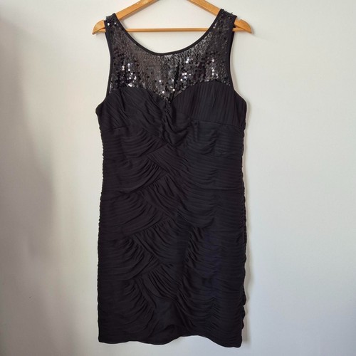 Black ruffle sequin - , bodycon
