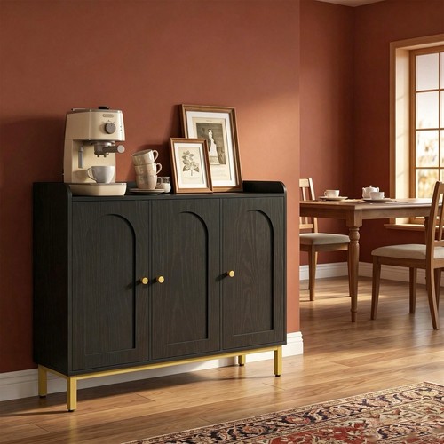 Retro black dining cabinet - black,