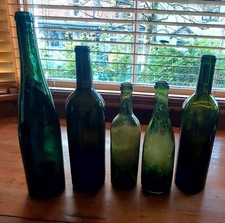 Antique wine bottles green - bottles,