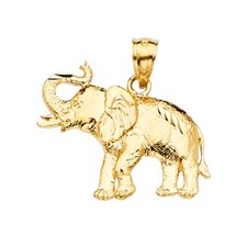 14K Yellow Gold Elephant Charm