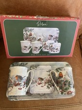 Robin Christmas Tray, Mug and