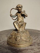 Cupid Stringing His Bow early French Bronze Figure with lovely patina c1780