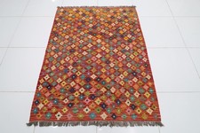4x6 ft Geometric Wool Kilim