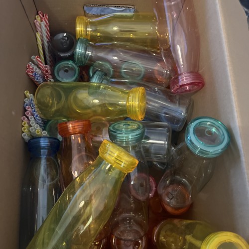 Plastic with straw - 40, 0.5l