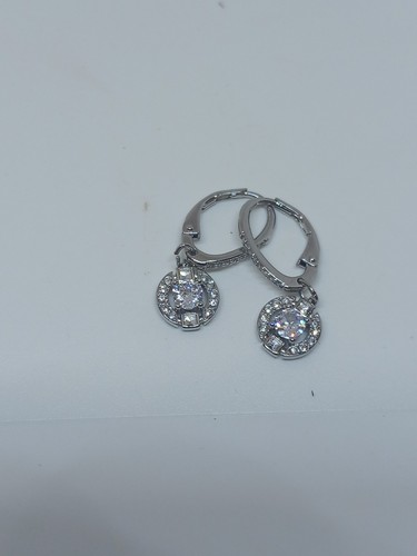 Swarovski silver tone drop - silver,