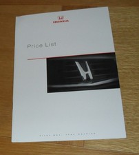 Honda Price List Brochure 1999