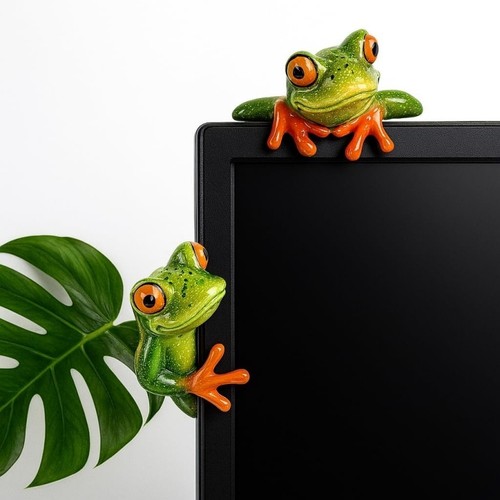 Funny green frog figurine mini - funny,