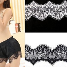 3Mt Of Lace Trim With Eyelash Edge Scallop Black Or Off White Fabric Sewing Craf
