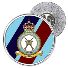 RAF Regiment Metal Lapel Pin Badge 25mm -  Kings Crown & Queens Crown Variants