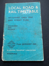 London Transport Road & Rail Timetable - Gravesend - Jan 1959