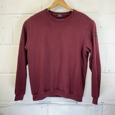 Mens Paul and Shark Yachting Sweatshirt Large Burgundy Crew Neck Logo Casual