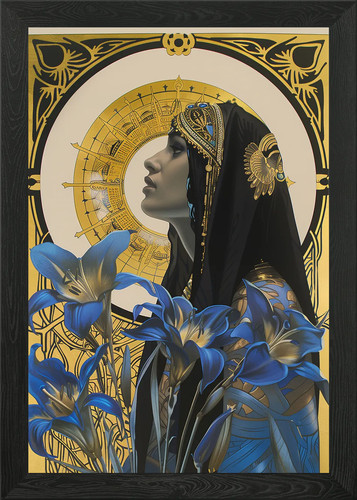 Egyptian woman with lilies - egyptian,