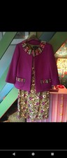 Mother of The Bride/Groom Dress and Jacket Set Size 14. Boden Green/Purple New