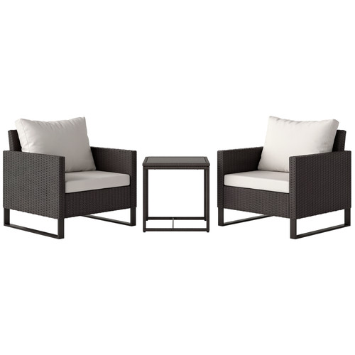 Outsunny 3pcs rattan bistro - 3pcs,