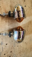 Pair Bullet Classic Mini Indicators Cafe Racer Motorcycle Alloy Bobber Chopper