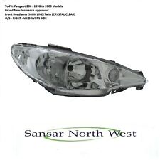 For Peugeot 206 - Drivers Front Headlamp Headlight O/S RIGHT High Line 98>09