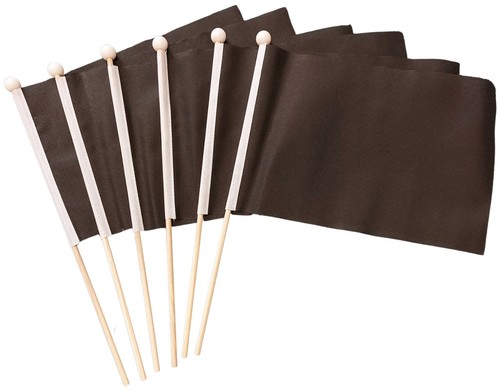 Plain black hand flag pack - hand, 6