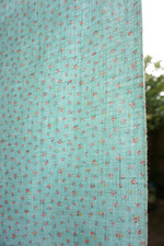 Vintage 1950/60's Baby Blue Rose Bud Flannelette Fabric Length - W 36" - L 60"