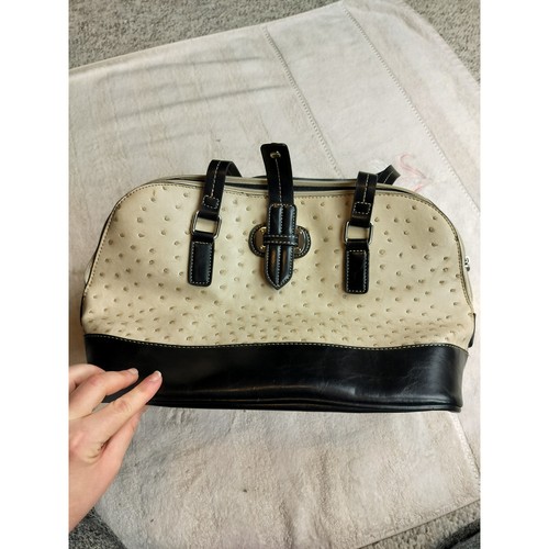 Ostrich embossed satchel - ostrich,