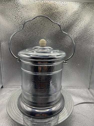 Biscuit barrel silver tone - biscuit,