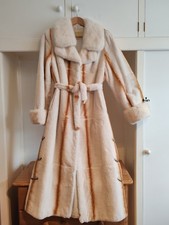Vintage Blonde Mink & Chinchilla Fur Trench Coat Belted 12 Lin Da