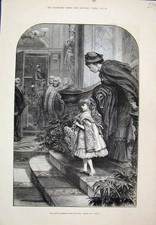 Original Old Antique Print