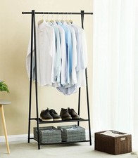 Clothes Rail, Coat Stand, Coat Rack with Shoe Storage, Industrial Clothes Rail