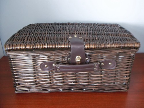 Large dark wicker basket - basket,