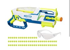 NERF Hyper Blaster Bundle | Siege-50 Pump-Action Blaster, 65 Rounds, Eyewear